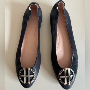 BOSS Hugo Boss Black Leather Ballet Flats Classic Slip On  Women’s Sz 11 Career